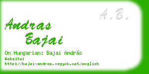 andras bajai business card